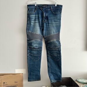Moetceys Men's Blue Biker Jeans Size XL